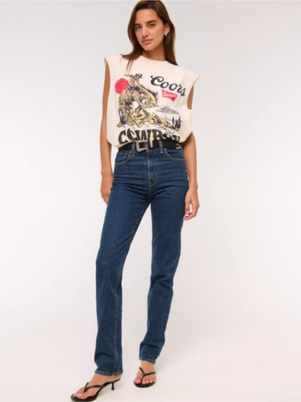 NWT Abercrombie 90s Ultra High Slim Straight Jeans - Picture 2 of 11